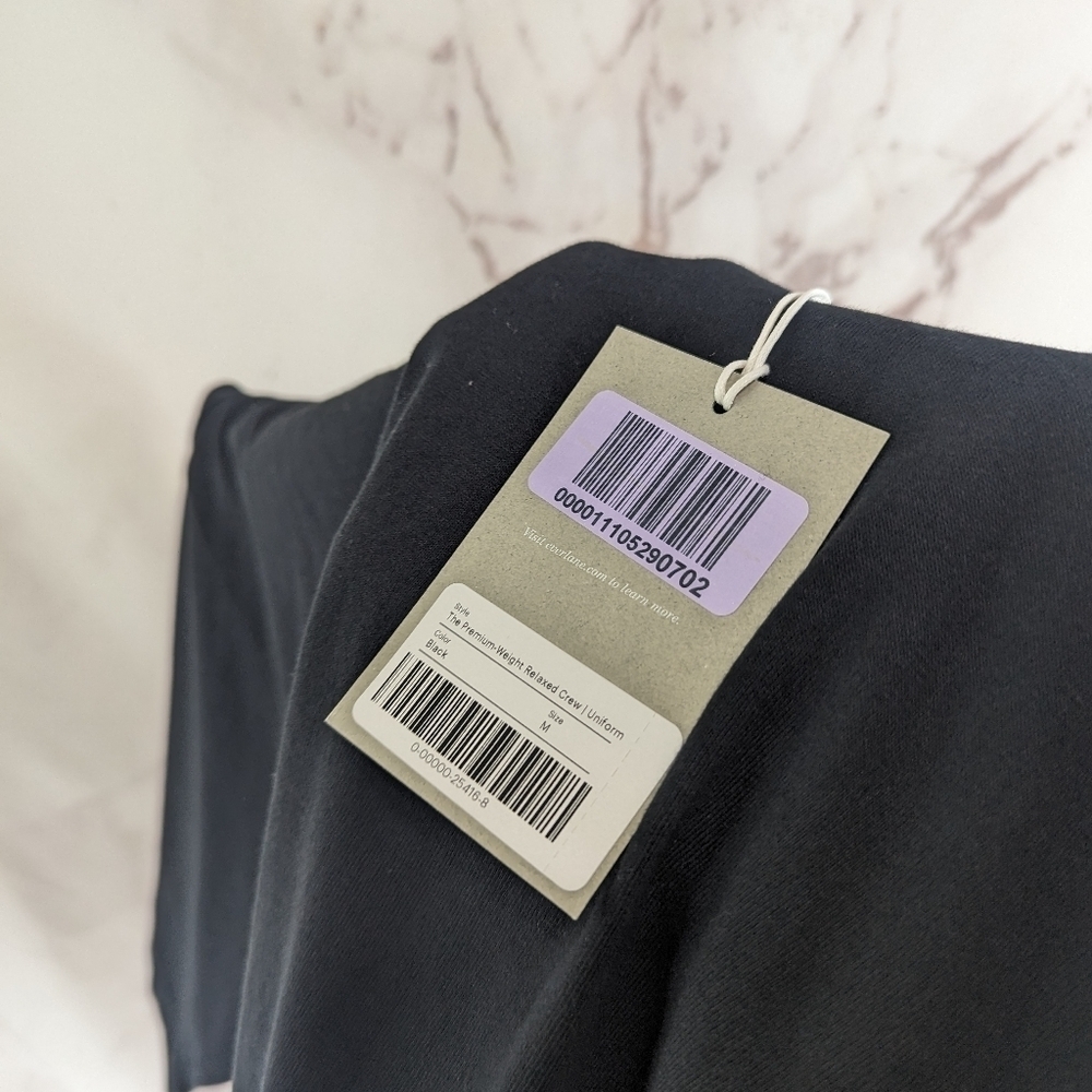 Everlane T Shirt Mens Medium Black Short Sleeve The Premium Weight Tee - Picture 11 of 14